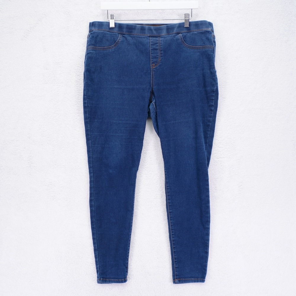 Style & Co Jegging Blue Denim Jeans -XL- High Rise 37 / 28 Cotton Polyester Elas